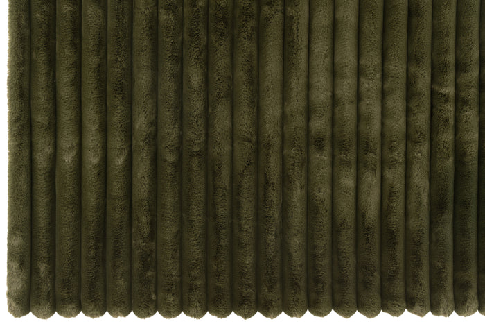 J-Line plaid Large Corduroy - polyester - donkergroen - 180 x 130 cm