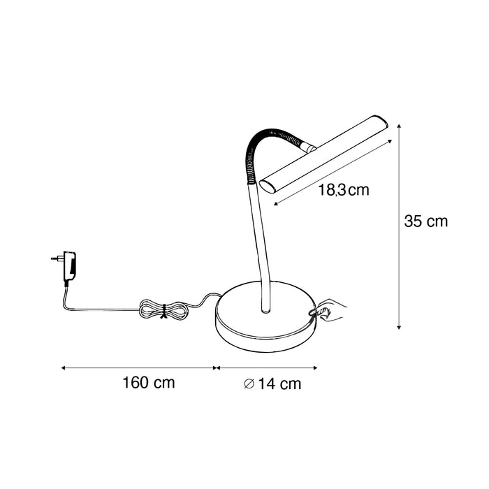 QAZQA Art Deco tafellamp zwart incl. LED - Tableau