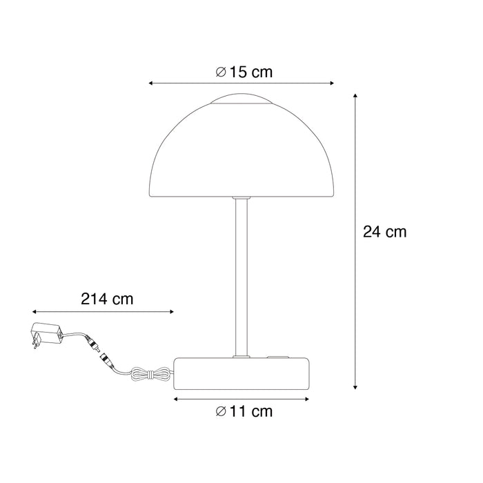 QAZQA Design tafellamp goud met opaal glas incl. LED dimbaar - Joya