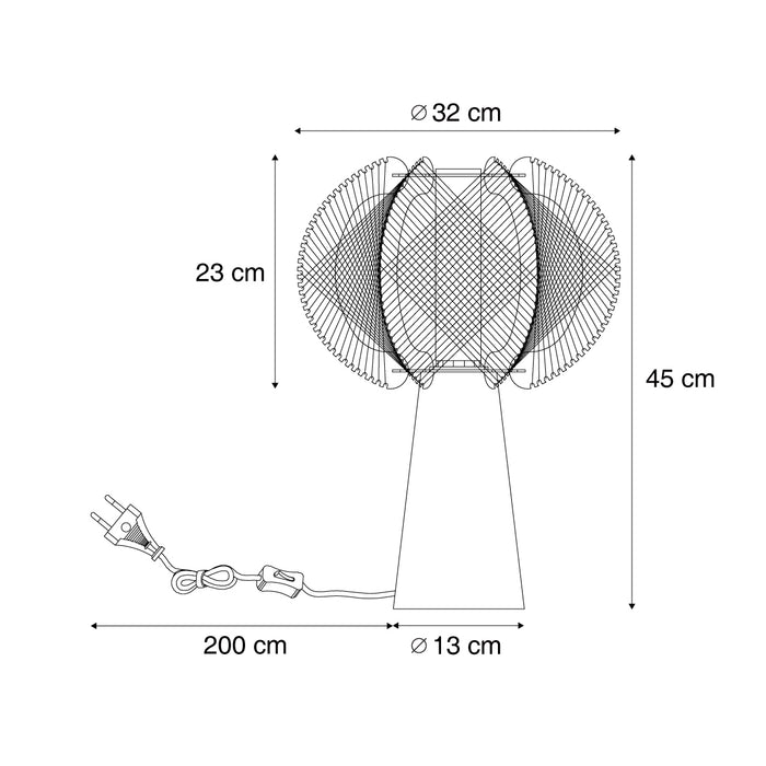 QAZQA Japandi tafellamp beige 45cm - Gertie