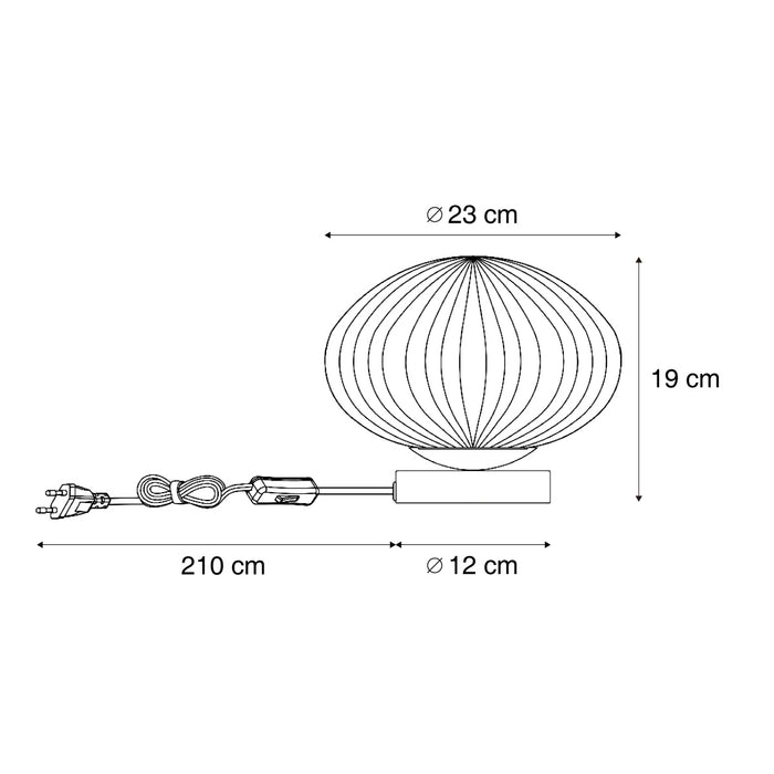 QAZQA Design tafellamp zwart met smoke glas - Mochi