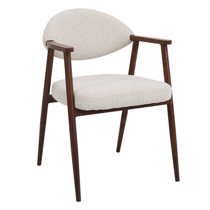 DÉJA Living - Eetkamerstoel Beige|Walnoot - Karup - Set van 2