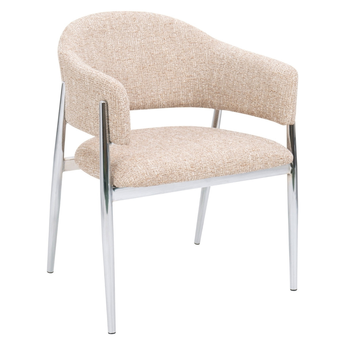 DÉJA Living - Eetkamerstoel Taupe|Chrome - Dénia - Set van 2