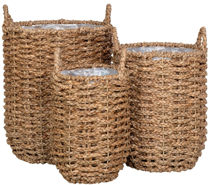 House Nordic Hue Natural Zeegras Manden Set van 3