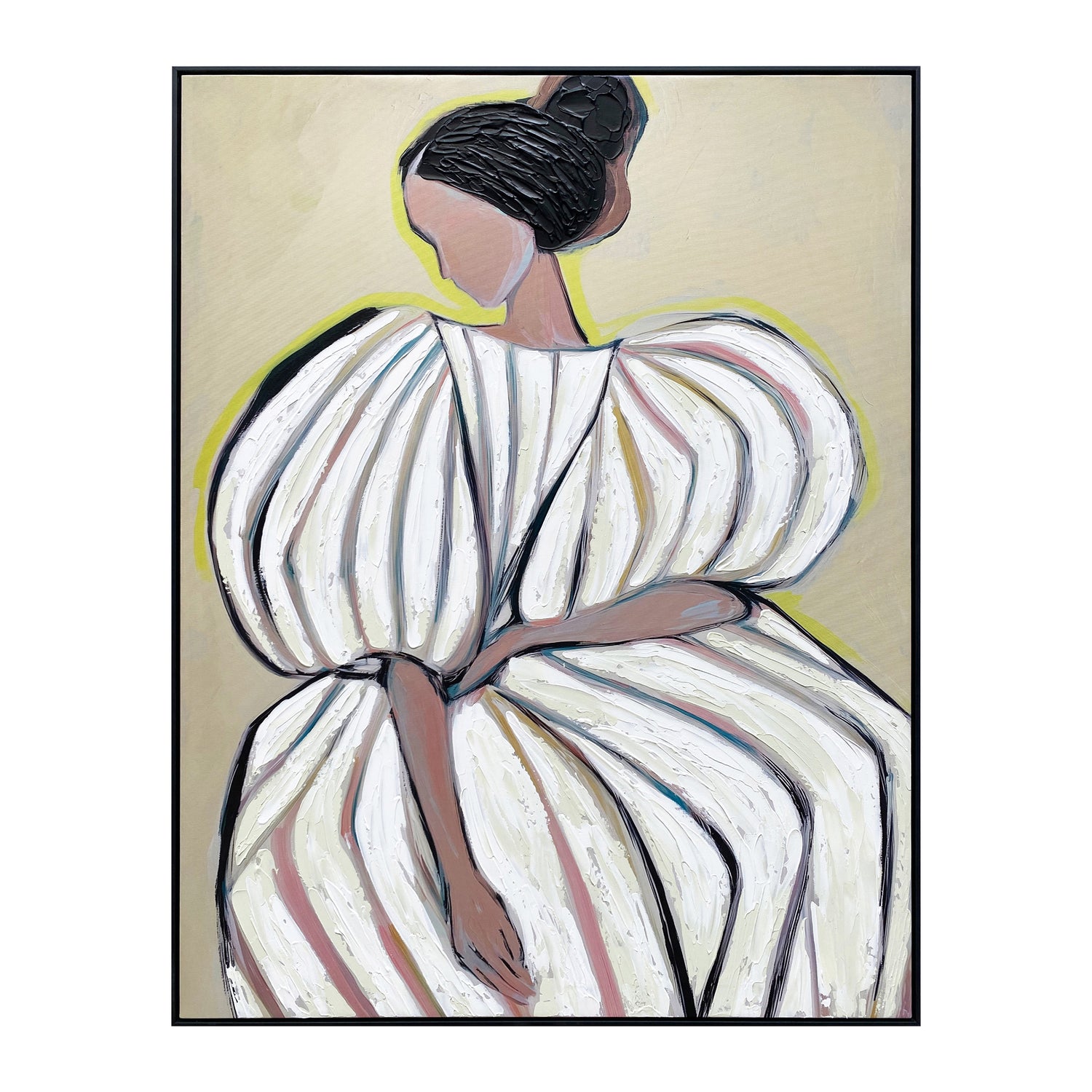 by fonQ Shy Layers Schilderij 78 x 100 cm - Zwart