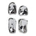 HKliving Sculpture Wandornament - Set van 4 - Chrome