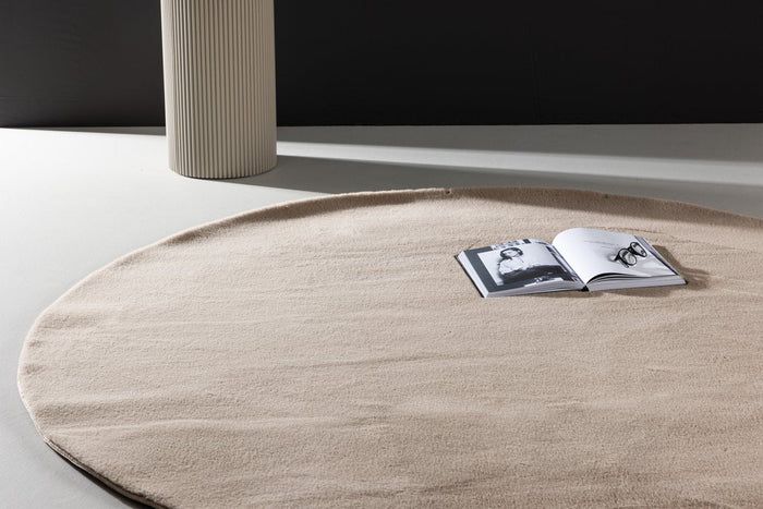Rebellenclub Idda Vloerkleed Rond - Ø200 cm - Beige