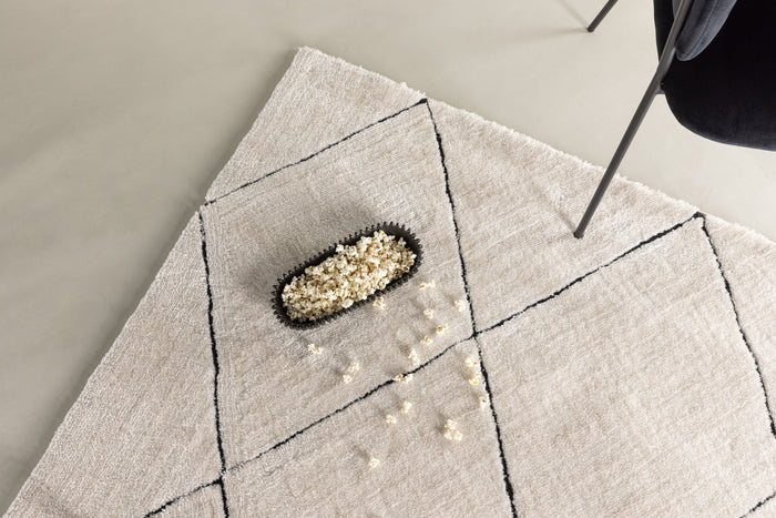 Rebellenclub Varkaus Vloerkleed 290x200cm - Zwart|wit