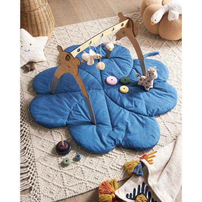 Beliani - ACADINE - Kinderspeelkleed - Blauw - 110 x 110 cm - Katoen