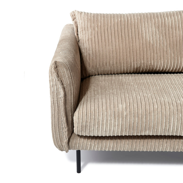 by fonQ Ribbon Hoekbank met Chaise Longue Rechts - Rib - Mink