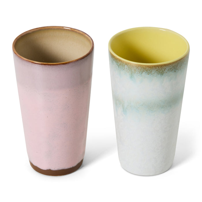 HKliving 70's Ceramics Latte Mok 0,3 L - Set van 2 - Fresco