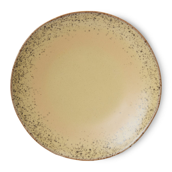 HKliving 70's Ceramics Dinerbord Ø 27,5 cm - Set van 2 - Grit