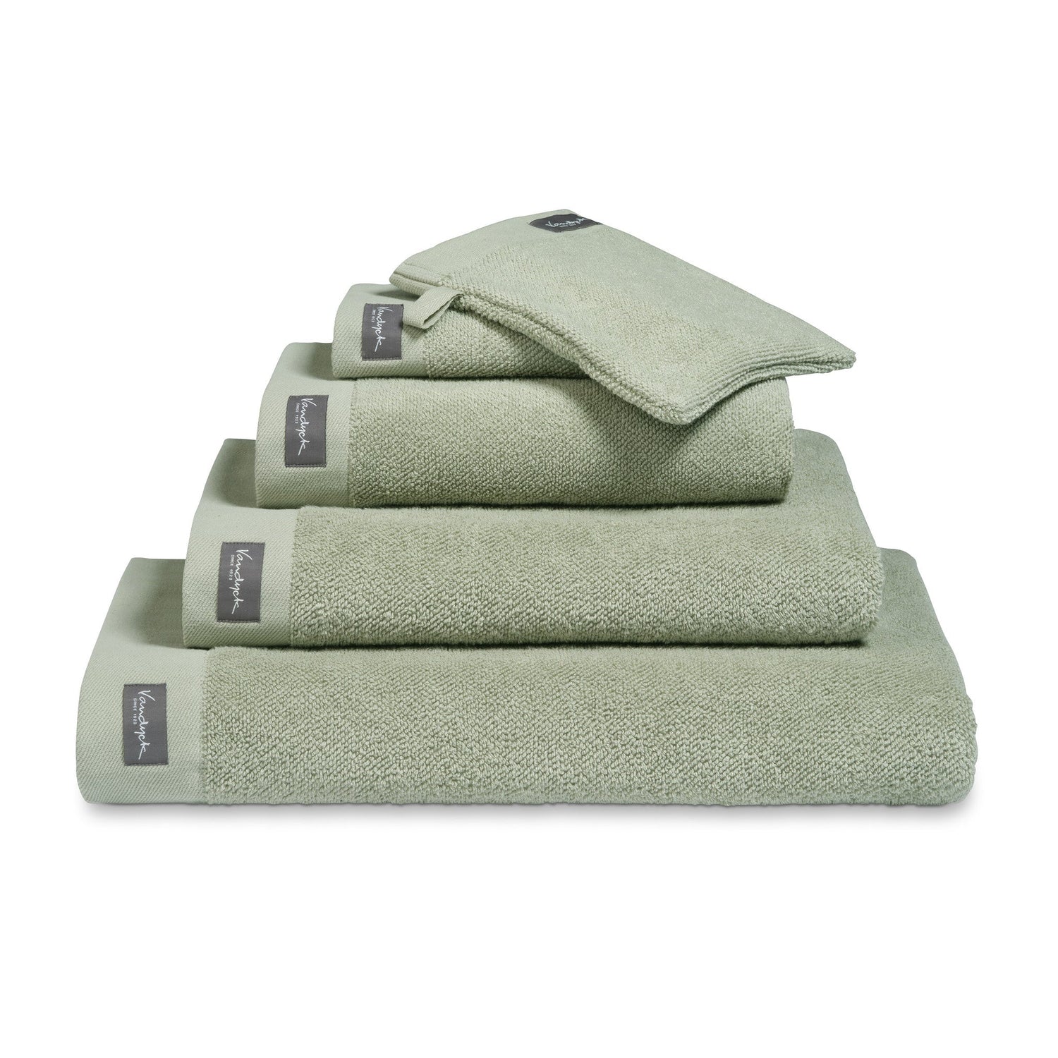 Washand Home Uni Smoke Green | Groen | Katoen