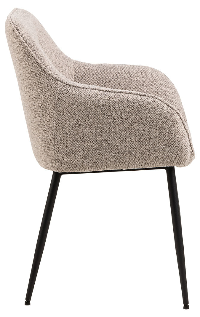 Rebellenclub Nivala Eetkamerstoel - Set van 2 - Beige met Mat Zwarte