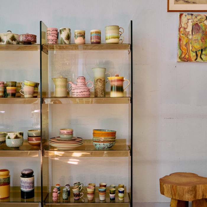 HKliving 70's Ceramics Eierdopjes Set van 4 - Vibrance