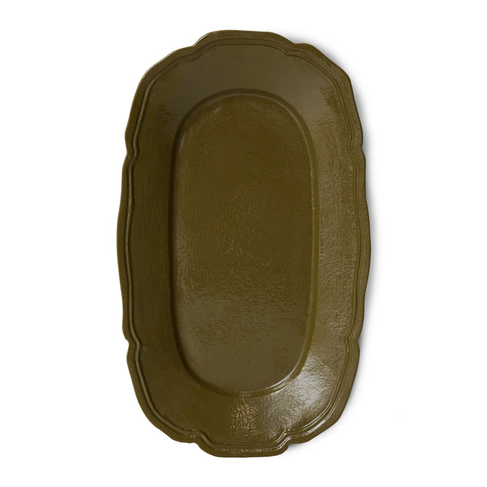 HKliving New Classics Serveerschaal B 35 cm - Olive