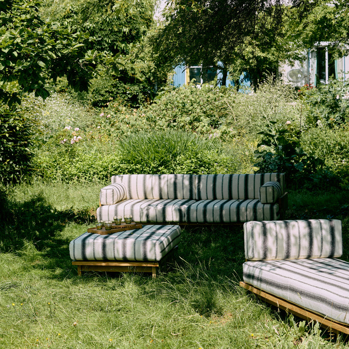 HKliving Teak Tuinbank - Chalkstripe