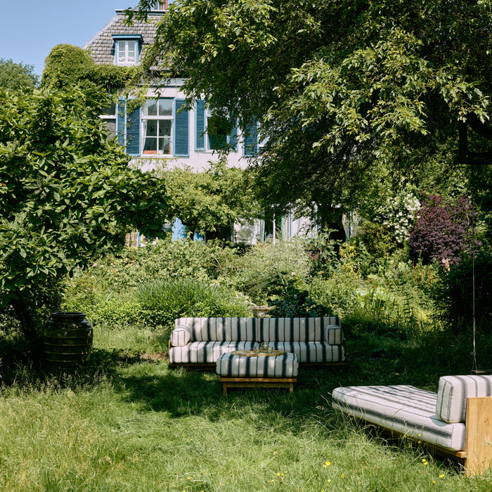 HKliving Teak Ligbed - Chalkstripe