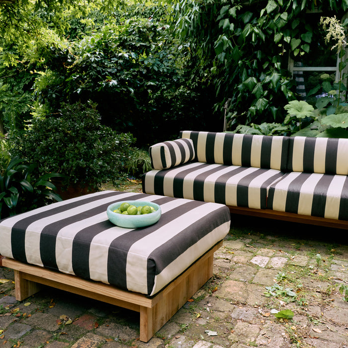 HKliving Teak Hocker - Stracciatella