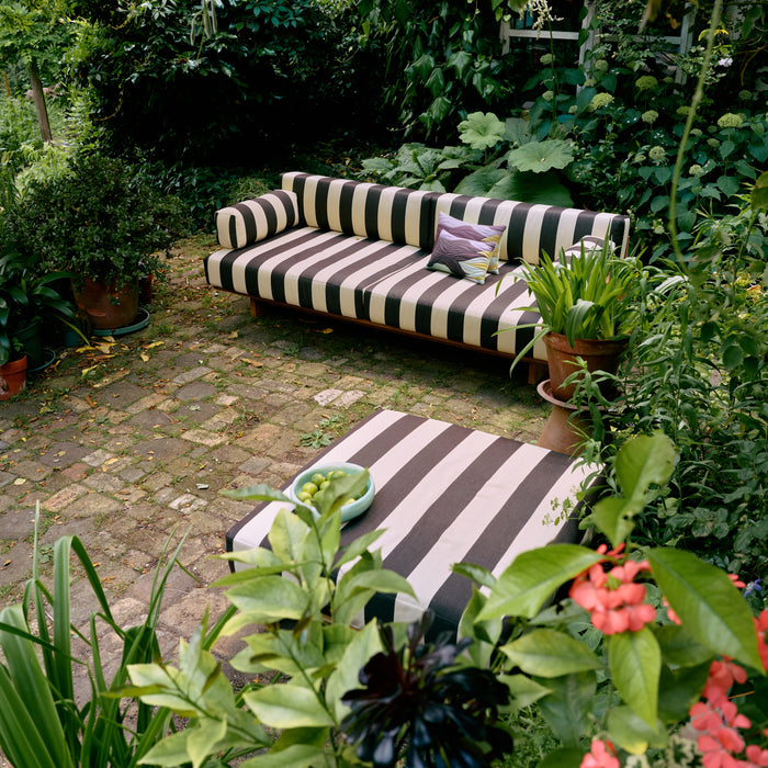 HKliving Teak Hocker - Stracciatella