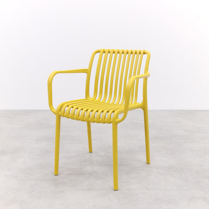 VDG Stripe stapelbare tuinstoel - Mosterdgeel