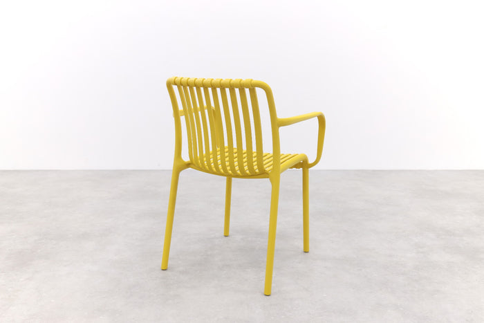VDG Stripe stapelbare tuinstoel - Mosterdgeel