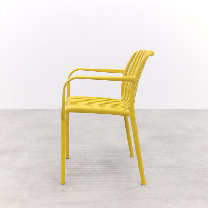 VDG Stripe stapelbare tuinstoel - Mosterdgeel