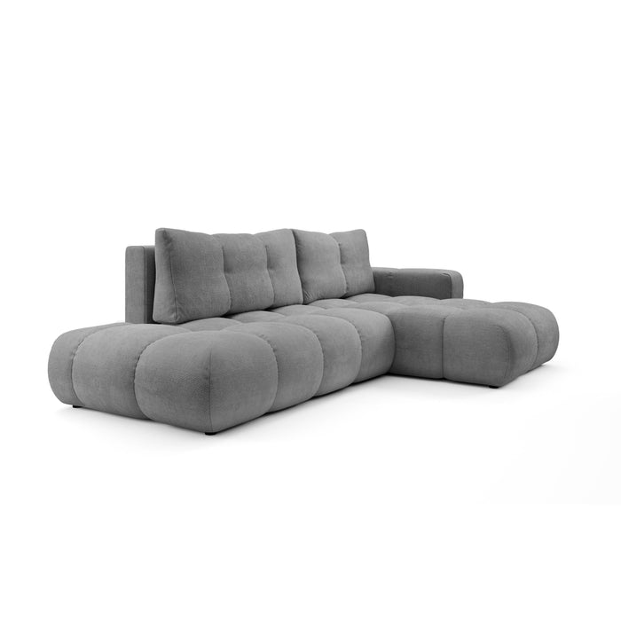 by fonQ Charme Hoekbank Rechts  met Slaapfunctie - Chenille - Warmgrijs