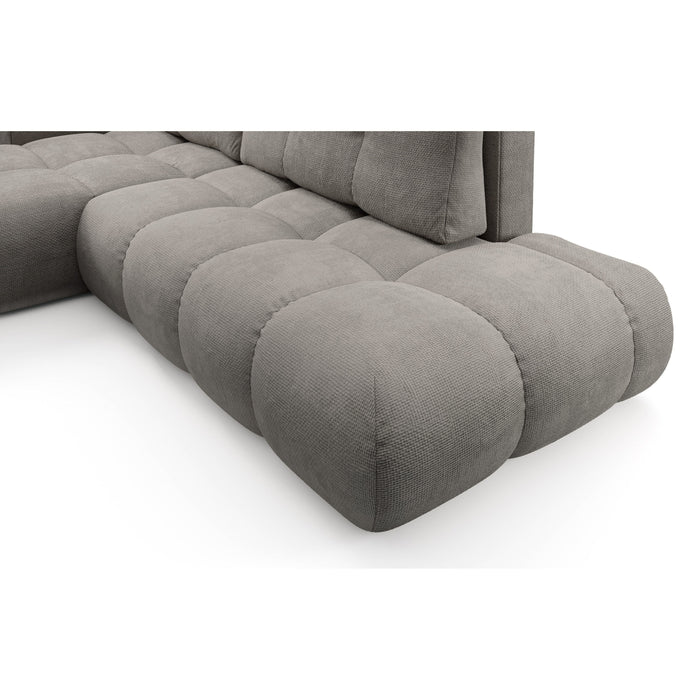 by fonQ Charme Hoekbank Links  met Slaapfunctie - Chenille - Warmgrijs