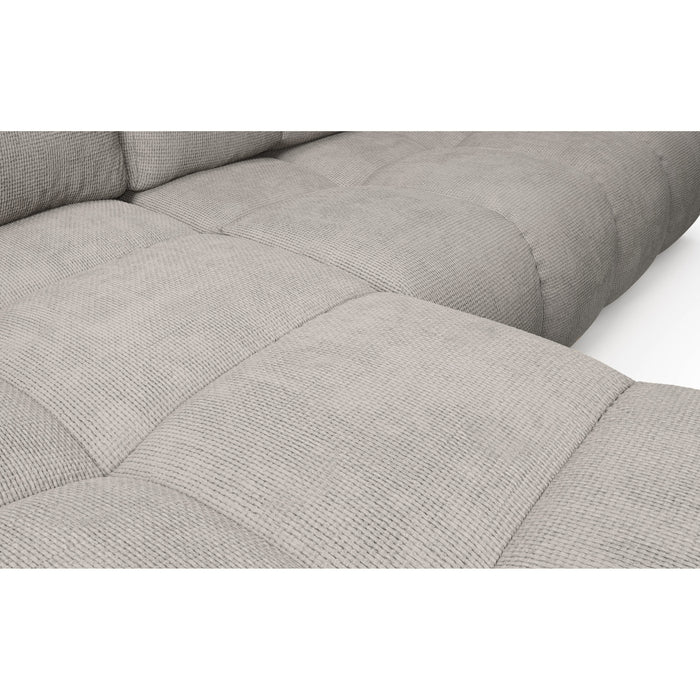 by fonQ Charme Hoekbank Links  met Slaapfunctie - Chenille - Warmgrijs