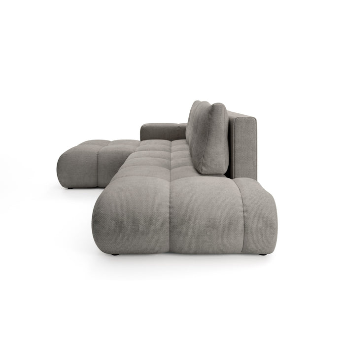 by fonQ Charme Hoekbank Links  met Slaapfunctie - Chenille - Warmgrijs