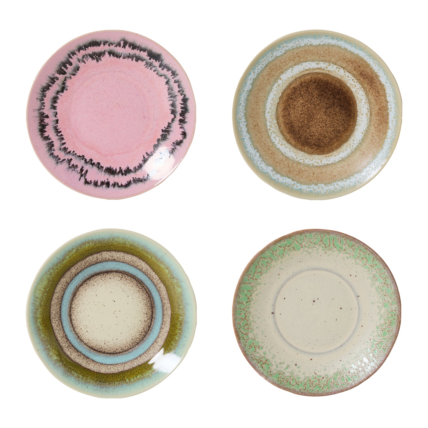 HKliving 70's Ceramics Schotels - Set van 4 - Doodle