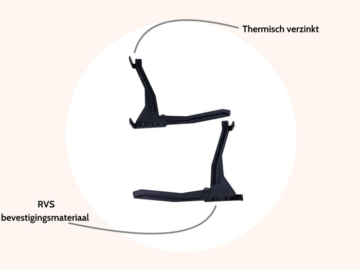 MaximaVida set inklapbare muurbeugels gevelbank Jordaan met rugleuning