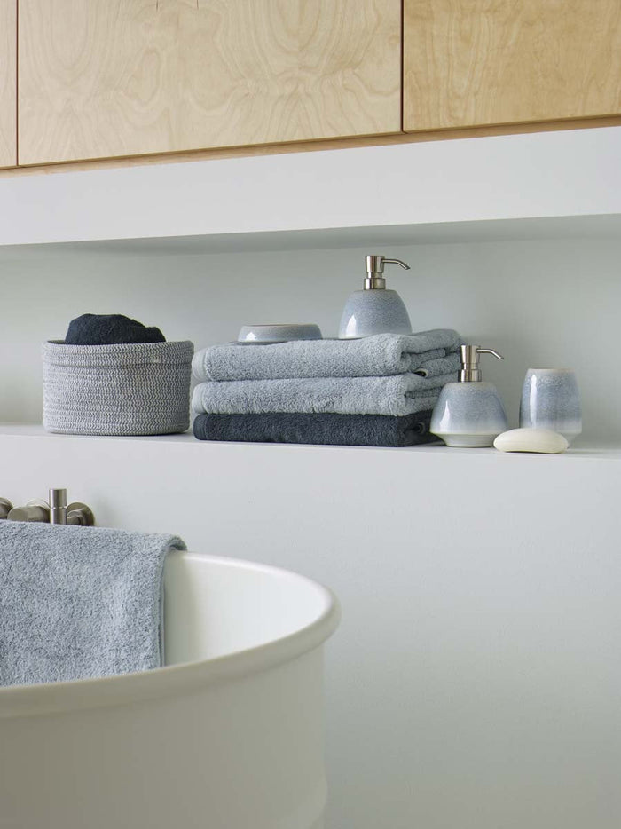 London Badtextiel Steel | 100 x 150 cm | Grijs | Blauw | Katoen