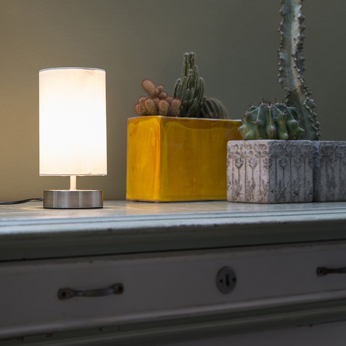 QAZQA Moderne tafellamp wit rond 12 cm - Milo 2