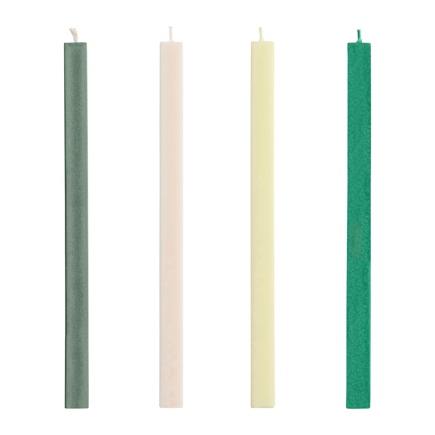 HAY Square Kaarsen - Set van 4 - Groen / Wit