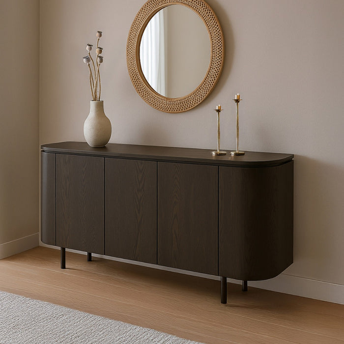 Livingfurn - Dressoir Bruin Eikenfineer - 170x43x81cm - Tobago