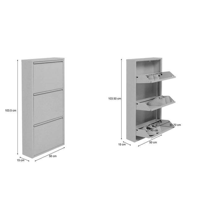 Schoenenkast Caruso geel 3 laden Kare Design