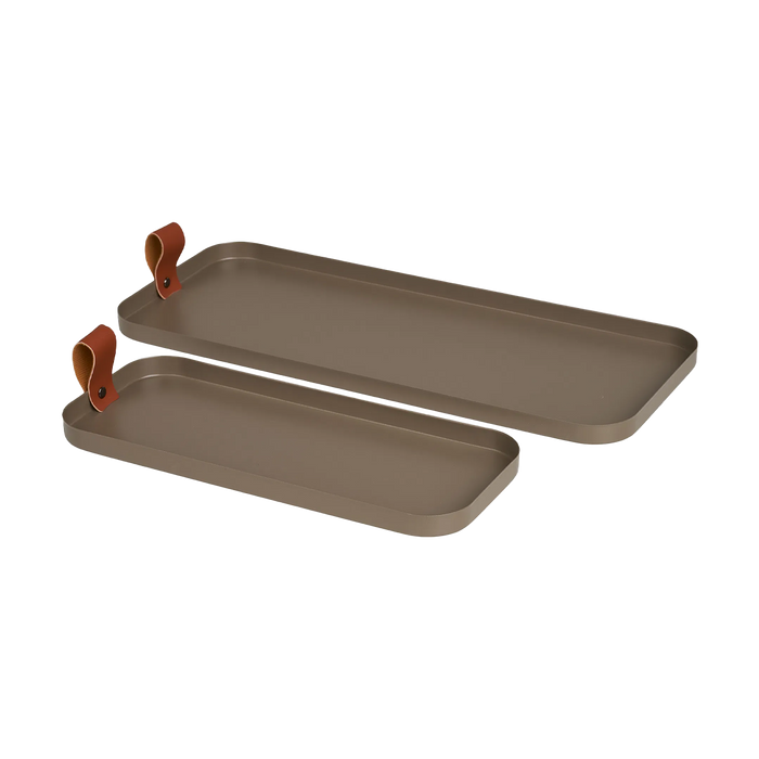 Artichok Celie Metalen Dienbladen Bruin - Set Van 2