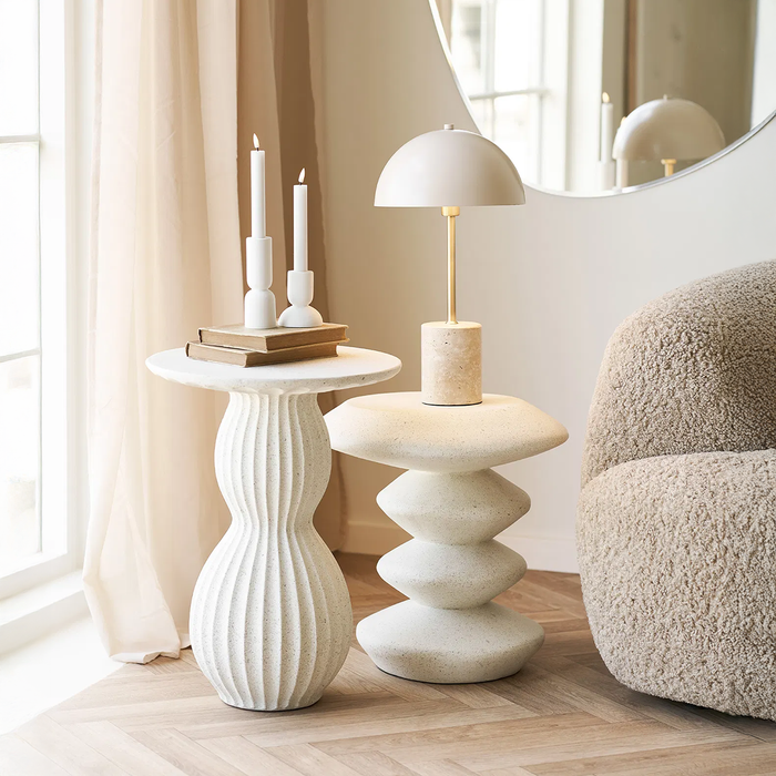 Artichok Lily Marmer Tafellamp Zand - Ø 25 x 45 cm