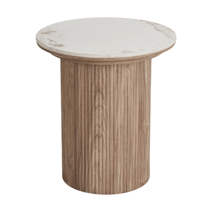 Artichok Ronda Bijzettafel Met Keramiek Blad Bruin Ø 45 cm