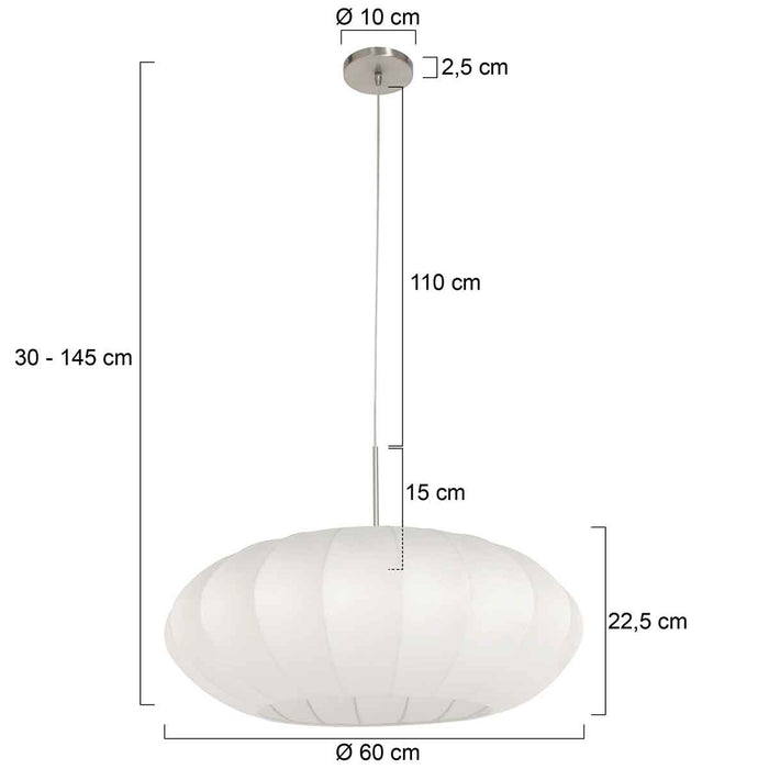 Steinhauer Hanglamp Sparkled Light Staal & Zijde Wit Ø 60cm