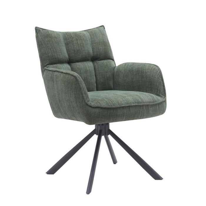 Giga Living - Eetkamerstoel Donkergroen Stof - Select Marilla - Set van 2