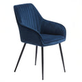 Giga Living - Eetkamerstoel Blauw Velvet - Nolan Stripe - Set van 2