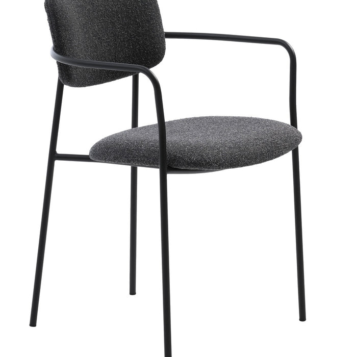 Giga Living - Eetkamerstoel Donkergrijs Stof - Zama - Set van 2