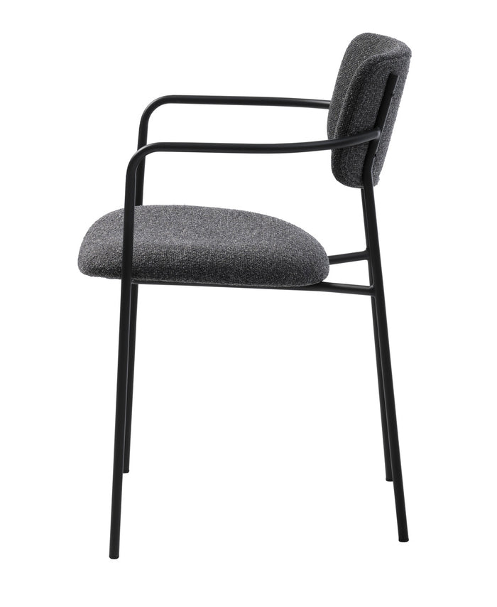 Giga Living - Eetkamerstoel Donkergrijs Stof - Zama - Set van 2