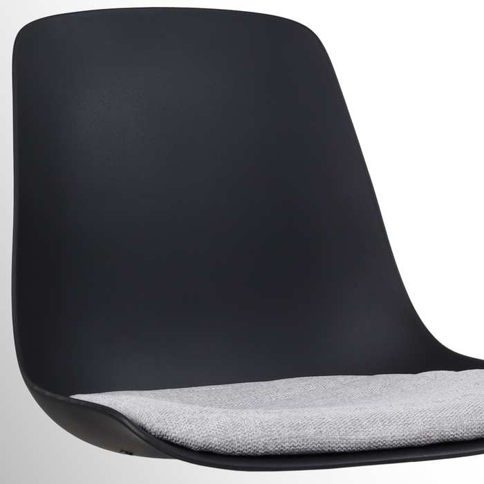 Nolon Nino-Liv Barkruk Zwart - Lichtgrijs Kussen - Zwart Frame - 65cm