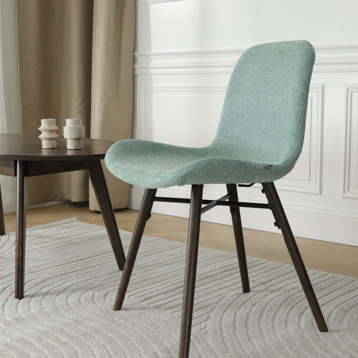 Nolon Nena-Fé Eetkamerstoel Zacht Groen - Stof - Walnoot Poten