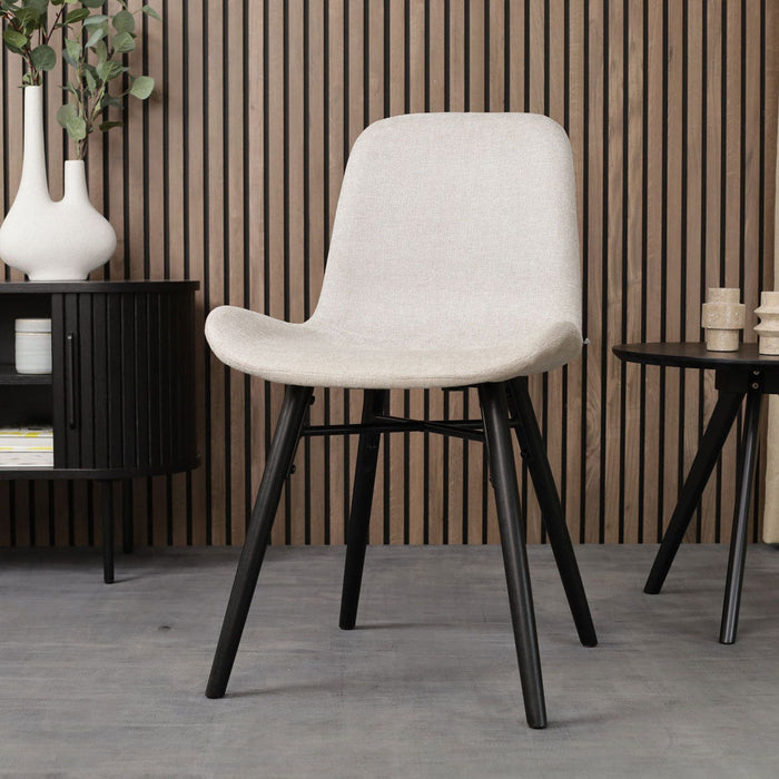 Nolon Nena-Fé Eetkamerstoel Beige - Zwarte Houten Poten