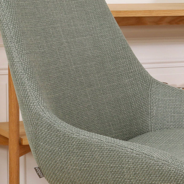 Nolon Nino-Isa Barkruk Saliegroen - Stof - Wit Onderstel - 75 cm